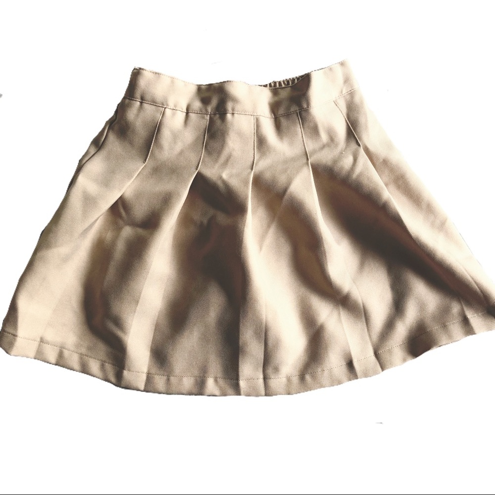 Izod khaki pleated school uniform skirt
